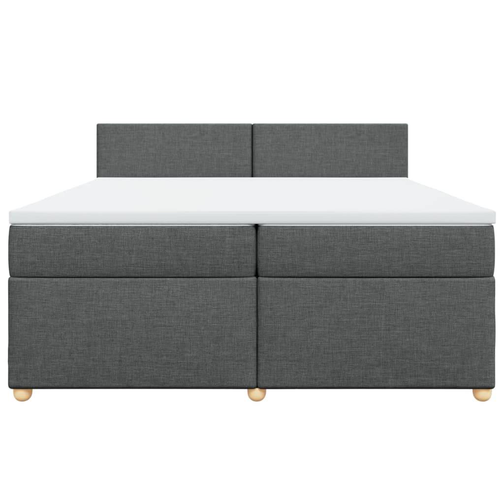 vidaXL Boxspringbett mit Matratze Dunkelgrau 200x200 cm Stoff