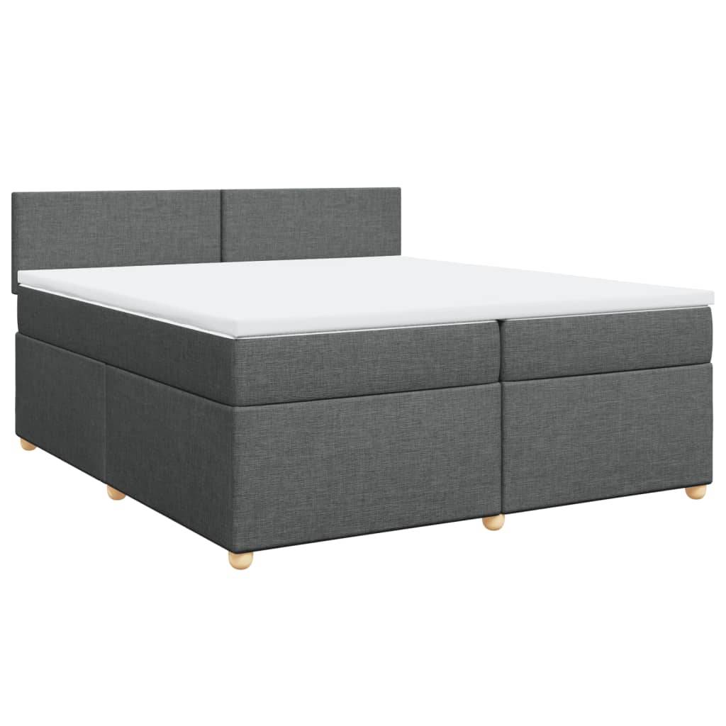 vidaXL Boxspringbett mit Matratze Dunkelgrau 200x200 cm Stoff