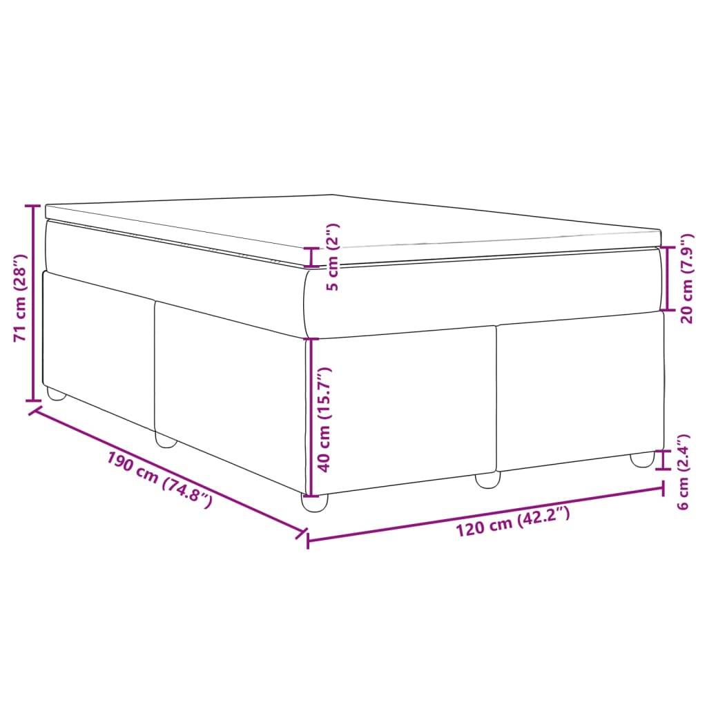 vidaXL Boxspringbett mit Matratze Schwarz 120x190 cm Stoff