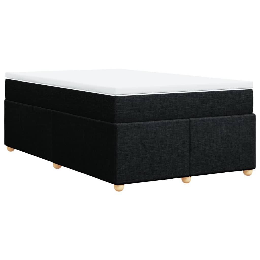 vidaXL Boxspringbett mit Matratze Schwarz 120x190 cm Stoff