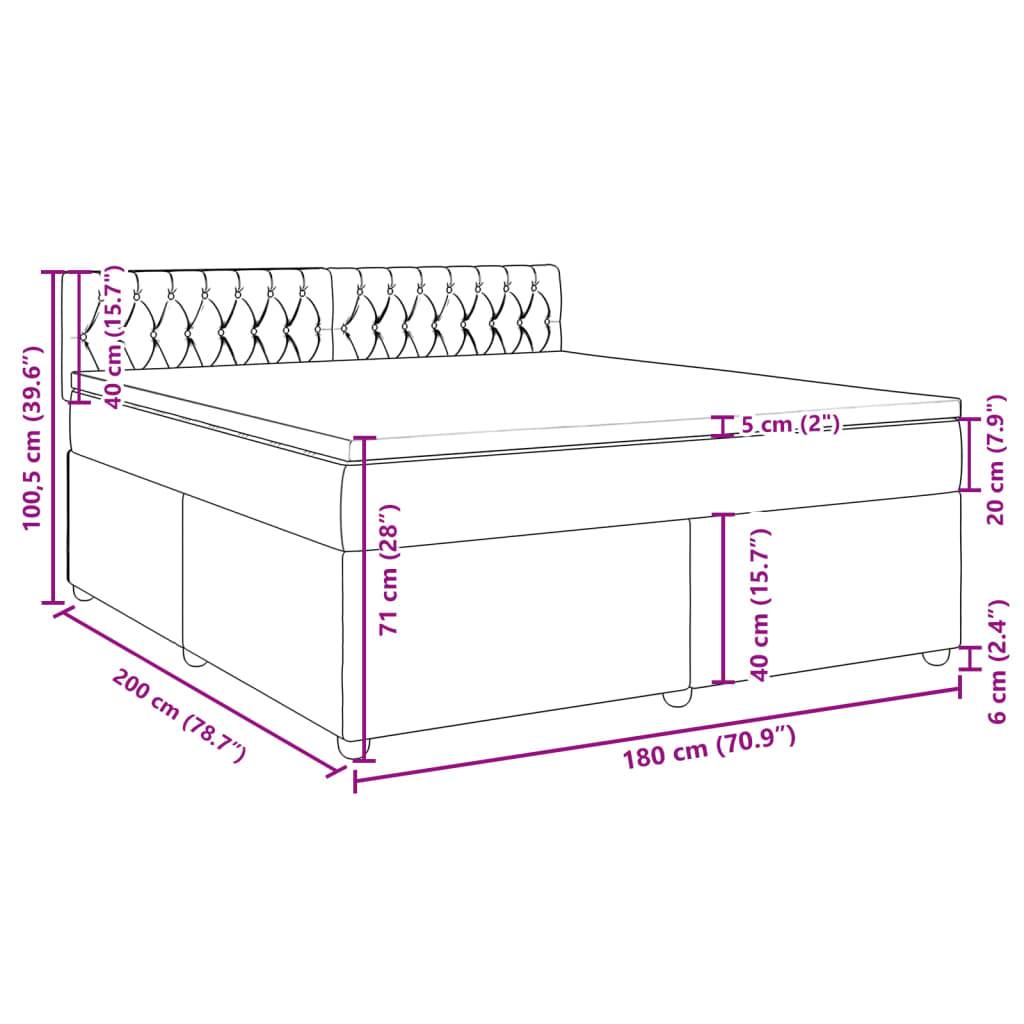 vidaXL Boxspringbett mit Matratze Taupe 180x200 cm Stoff