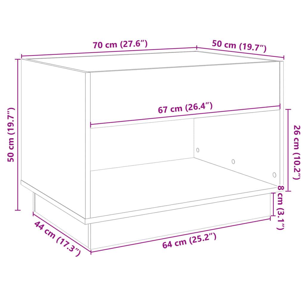 vidaXL Couchtisch mit Infinity-LED Schwarz 70x50x50 cm
