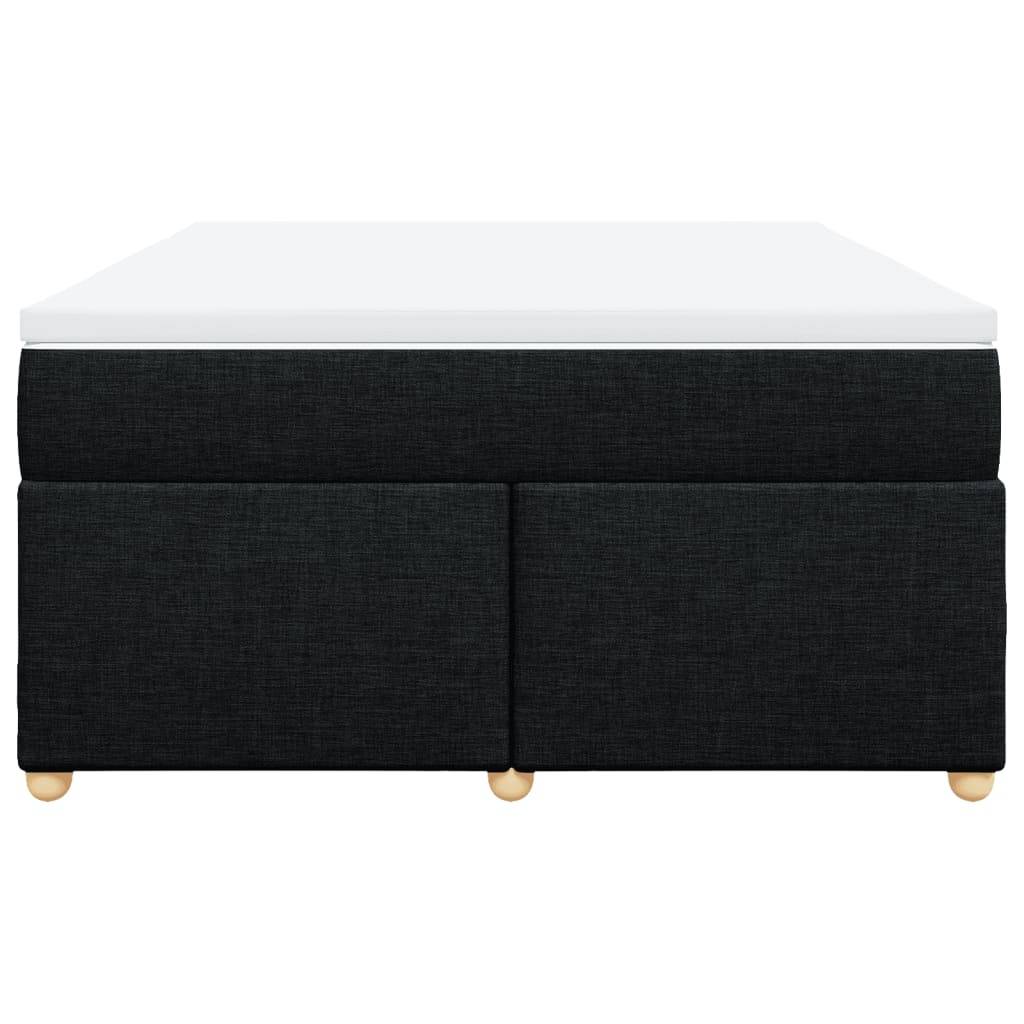 vidaXL Boxspringbett mit Matratze Schwarz 140x190 cm Stoff