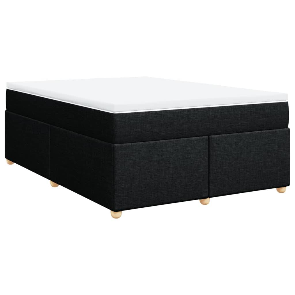 vidaXL Boxspringbett mit Matratze Schwarz 140x190 cm Stoff