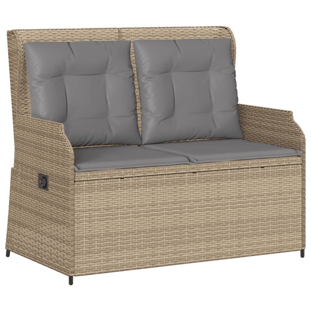 vidaXL 3-tlg. Garten-Lounge-Set mit Kissen Beige Poly Rattan