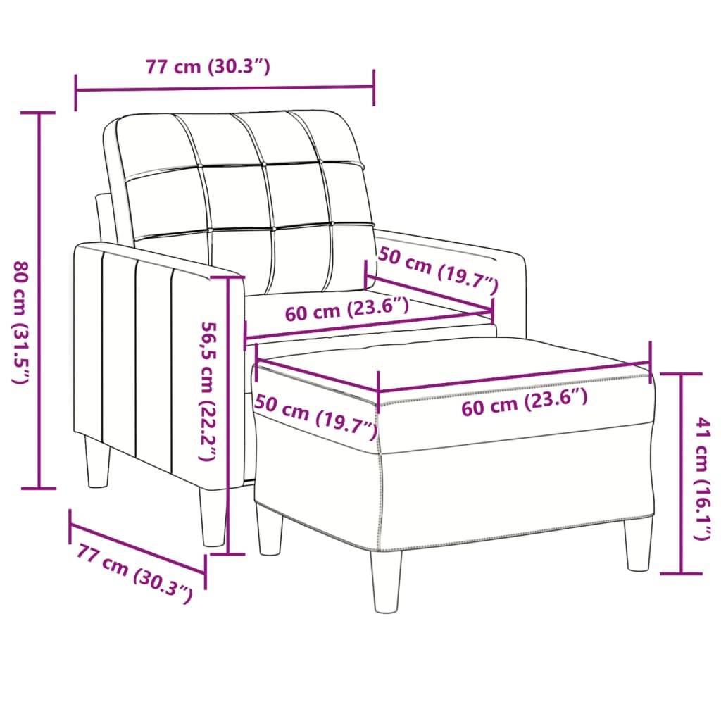 vidaXL Sessel mit Hocker Dunkelgrün 60 cm Samt