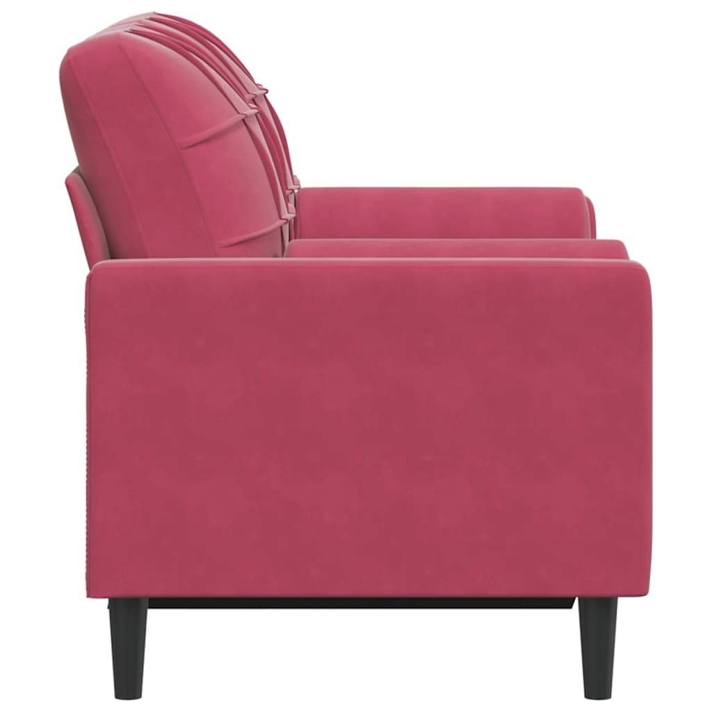 vidaXL 2-Sitzer-Sofa mit Zierkissen Weinrot 120 cm Samt