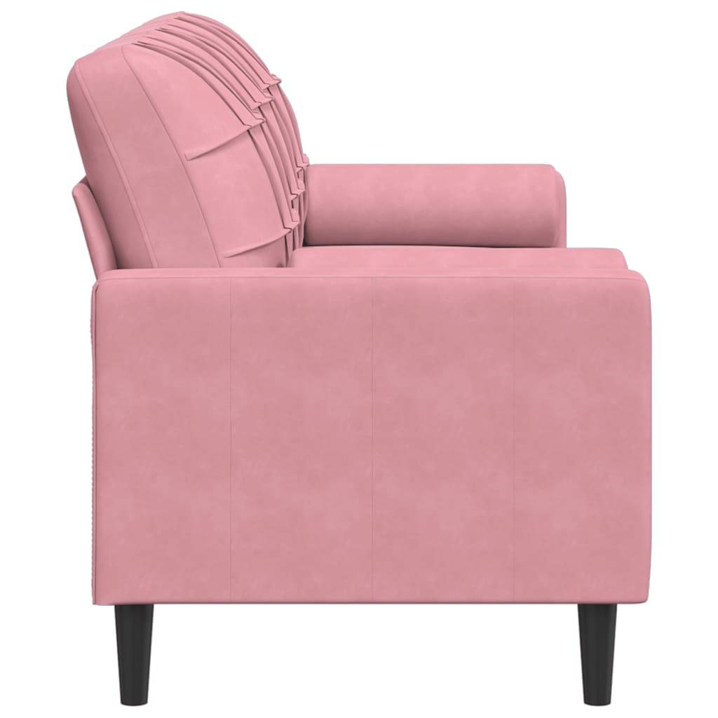 vidaXL 3-Sitzer-Sofa mit Zierkissen Rosa 180 cm Samt