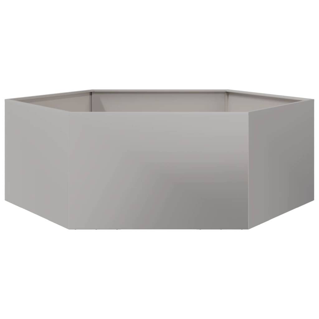 vidaXL Pflanzkübel Sechseckig 138x120x45 Edelstahl