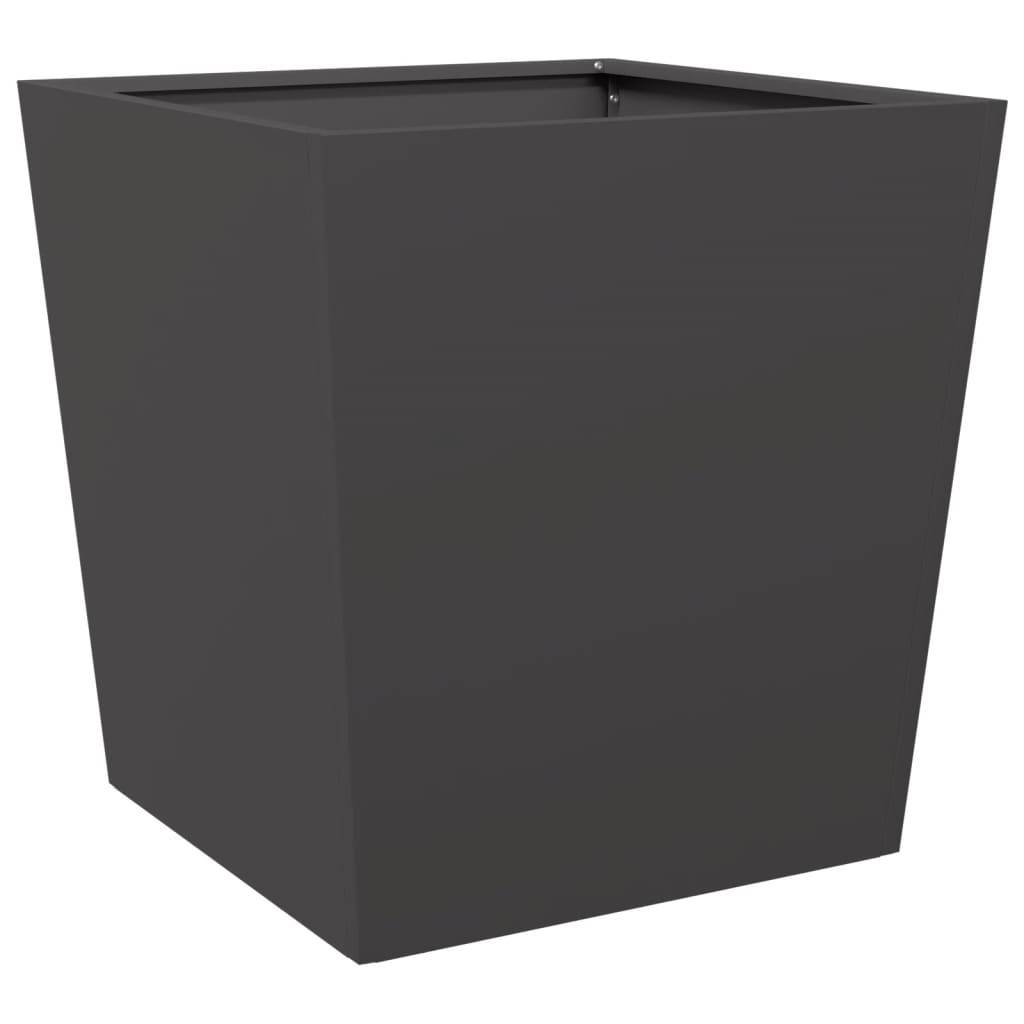 vidaXL Pflanzkübel Schwarz 50x50x50 cm Stahl