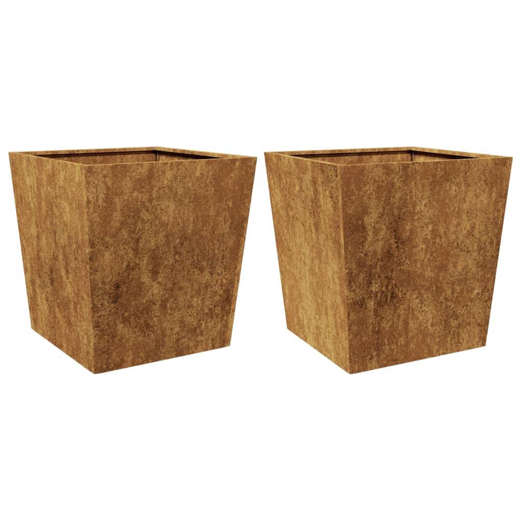 vidaXL Pflanzkübel 2 Stk. 50x50x50 cm Wetterfester Stahl