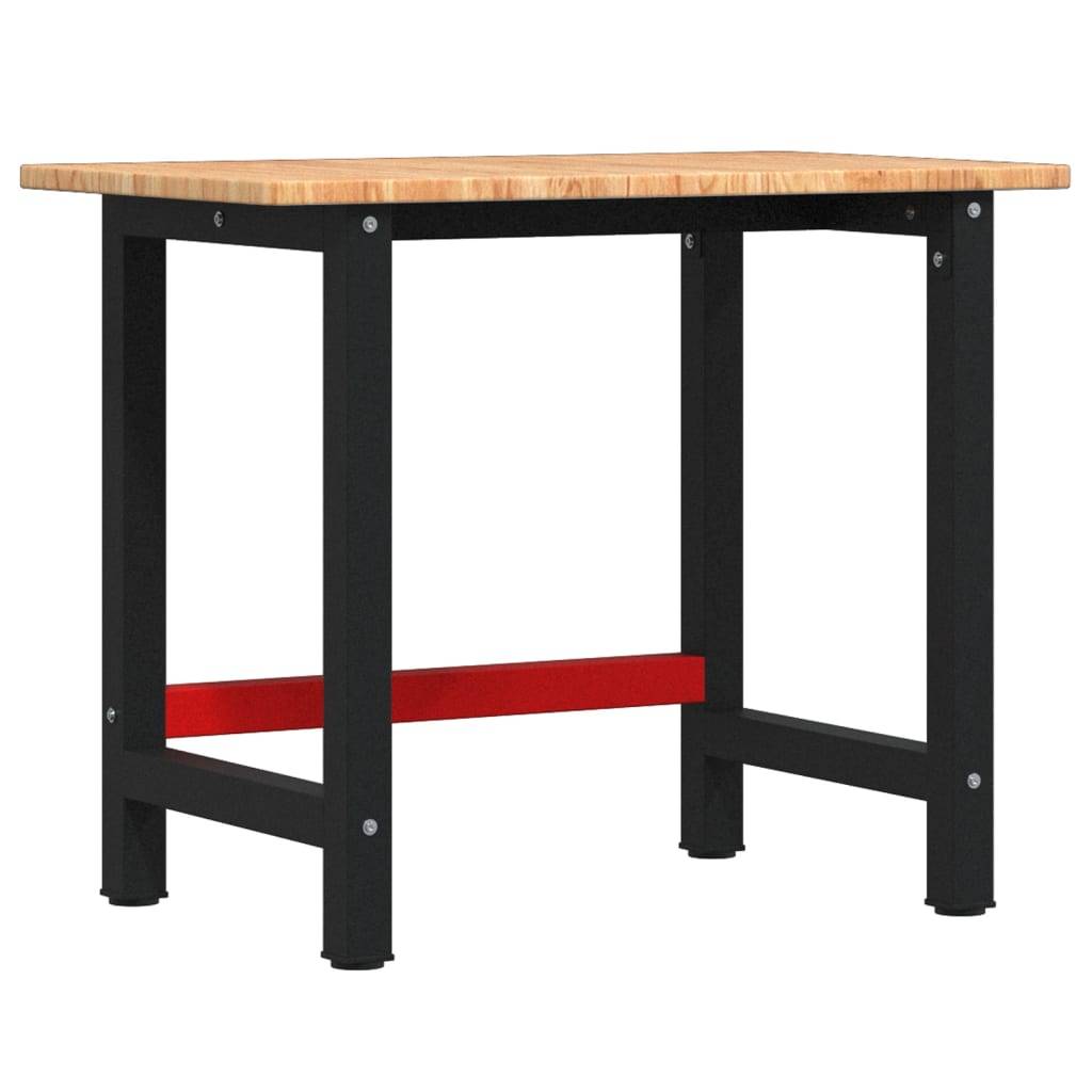 vidaXL Werkbank Hellbraun 100x60x81,5 cm Massivholz Eiche Rechteckig