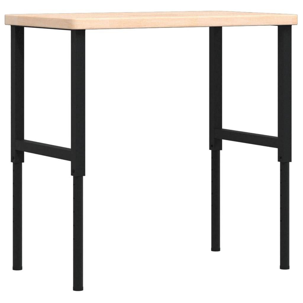 vidaXL Werkbank 100x60x(73-99,5) cm Massivholz Eiche Rechteckig