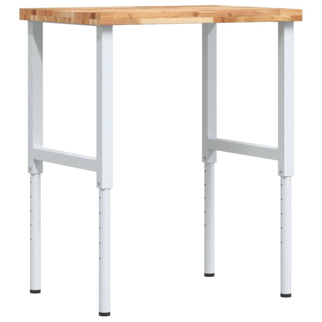 vidaXL Werkbank 80x60x(73-99,5) cm Massivholz Akazie Rechteckig