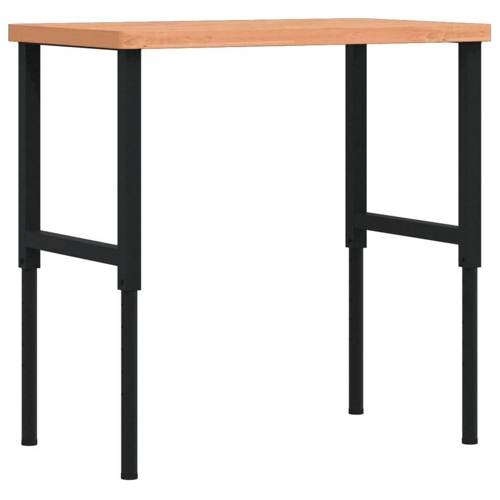 vidaXL Werkbank 100x60x(73-99,5) cm Massivholz Buche Rechteckig