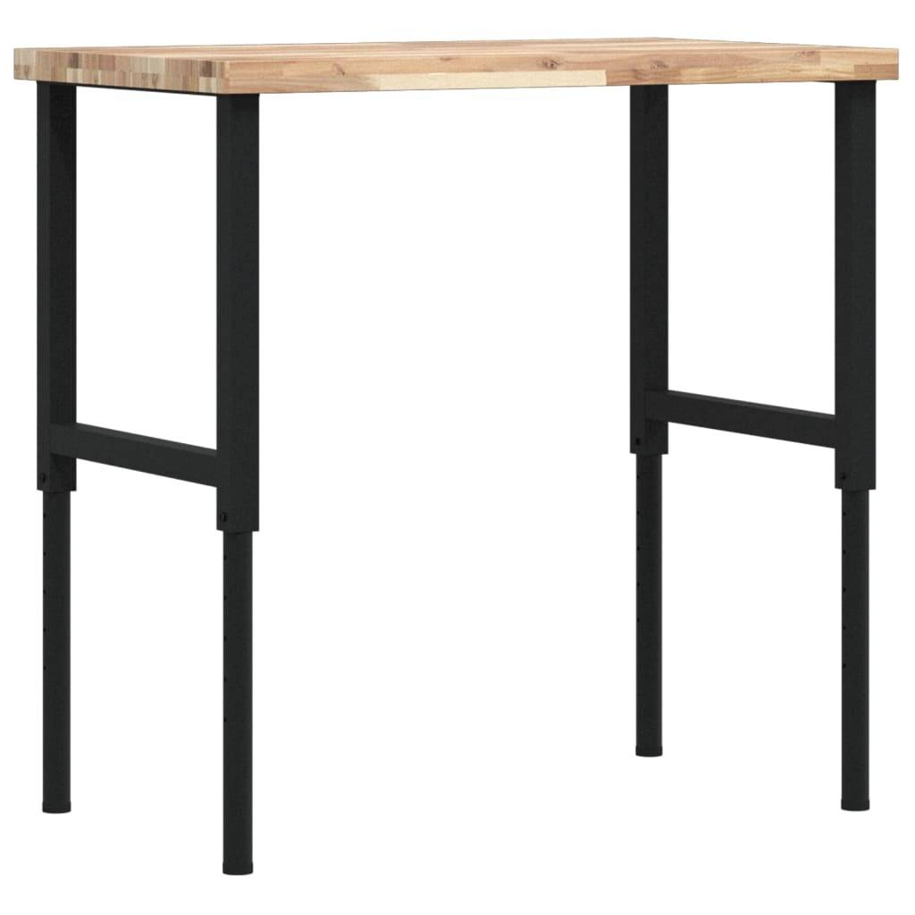 vidaXL Werkbank 100x60x(73-99,5) cm Massivholz Akazie Rechteckig