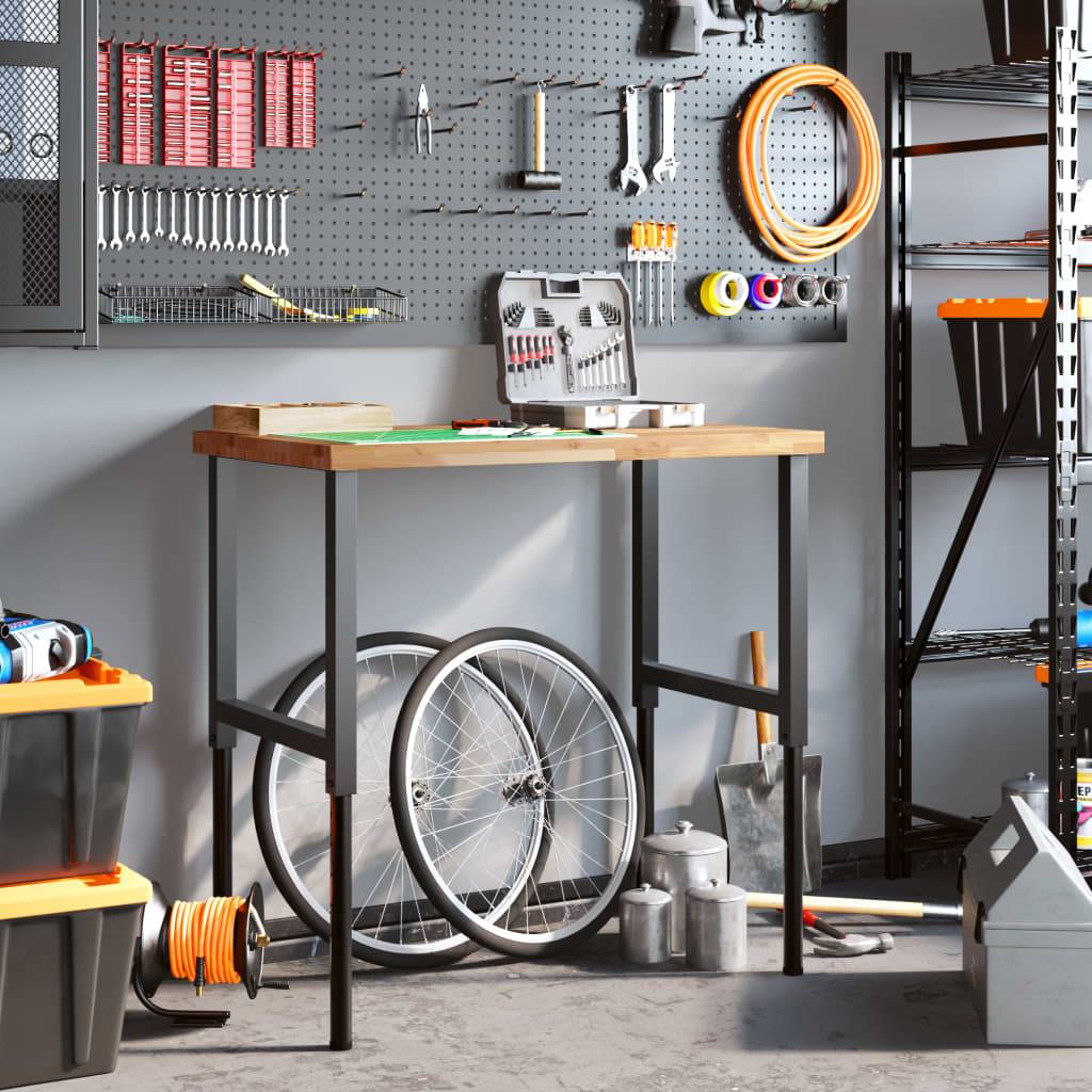 vidaXL Werkbank 100x60x(73-99,5) cm Massivholz Akazie Rechteckig