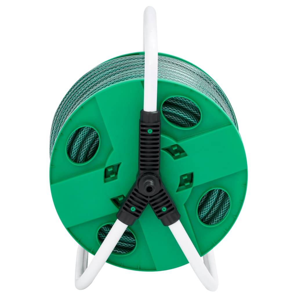 vidaXL Schlauchtrommel Freistehend Grün mit 50 m Schlauch PVC