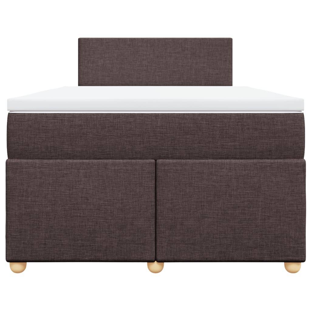 vidaXL Boxspringbett mit Matratze Dunkelbraun 120x190 cm Stoff