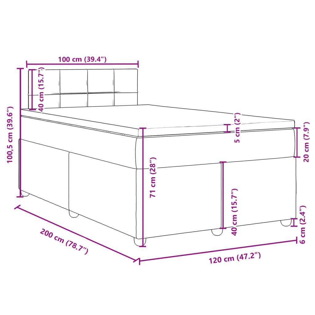 vidaXL Boxspringbett mit Matratze Creme 120x200 cm Stoff