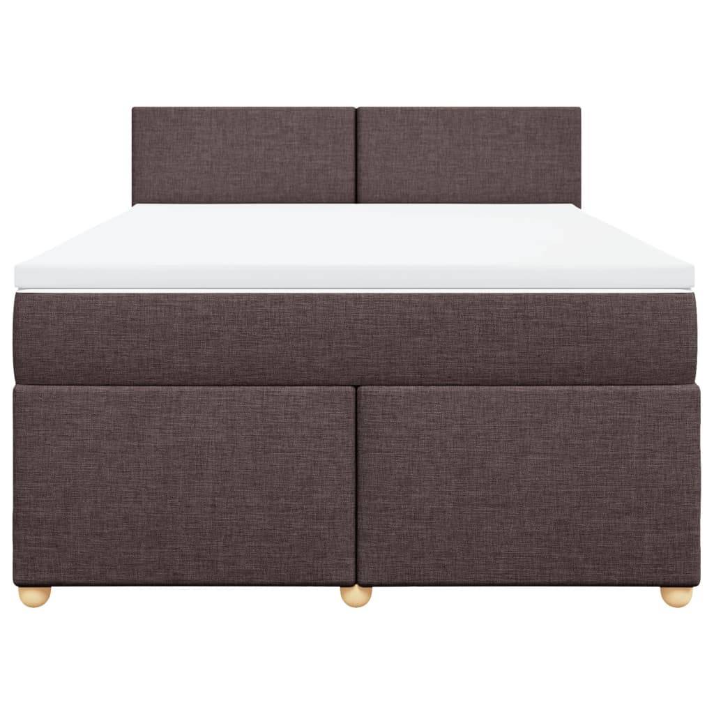 vidaXL Boxspringbett mit Matratze Dunkelbraun 140x200 cm Stoff