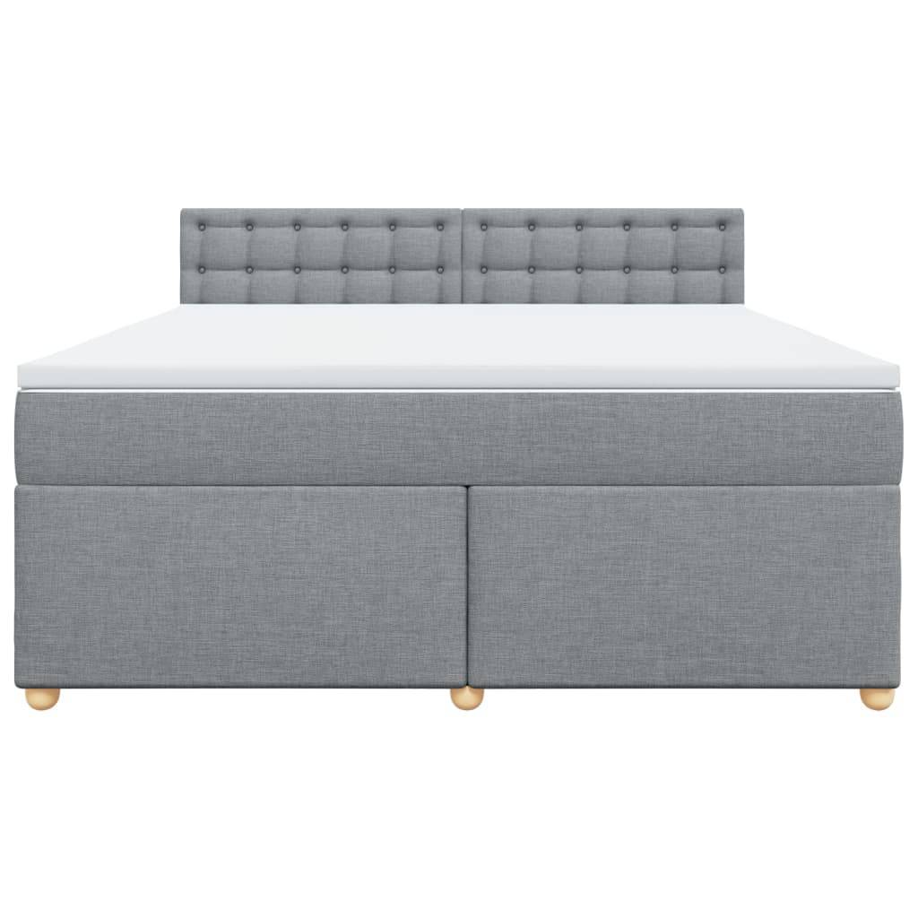 vidaXL Boxspringbett mit Matratze Hellgrau 180x200 cm Stoff