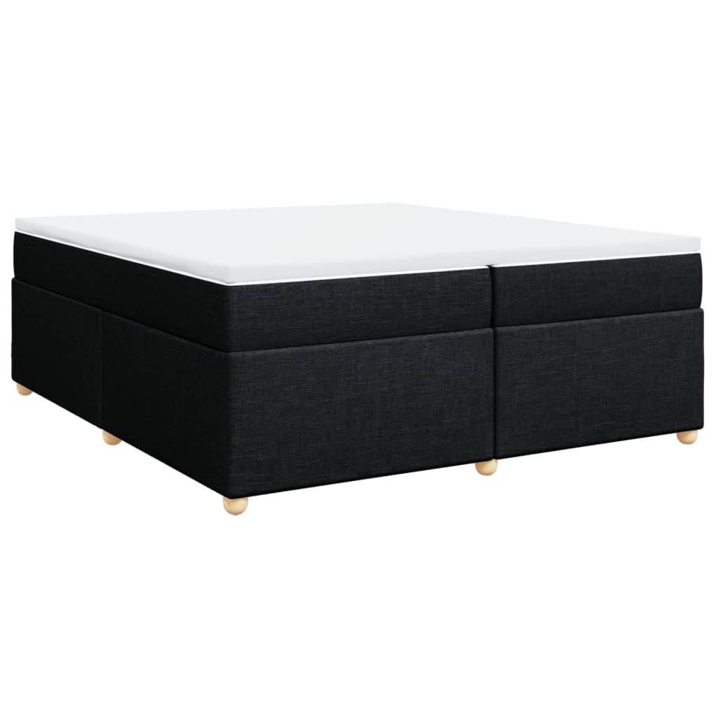 vidaXL Boxspringbett mit Matratze Schwarz 200x200 cm Stoff