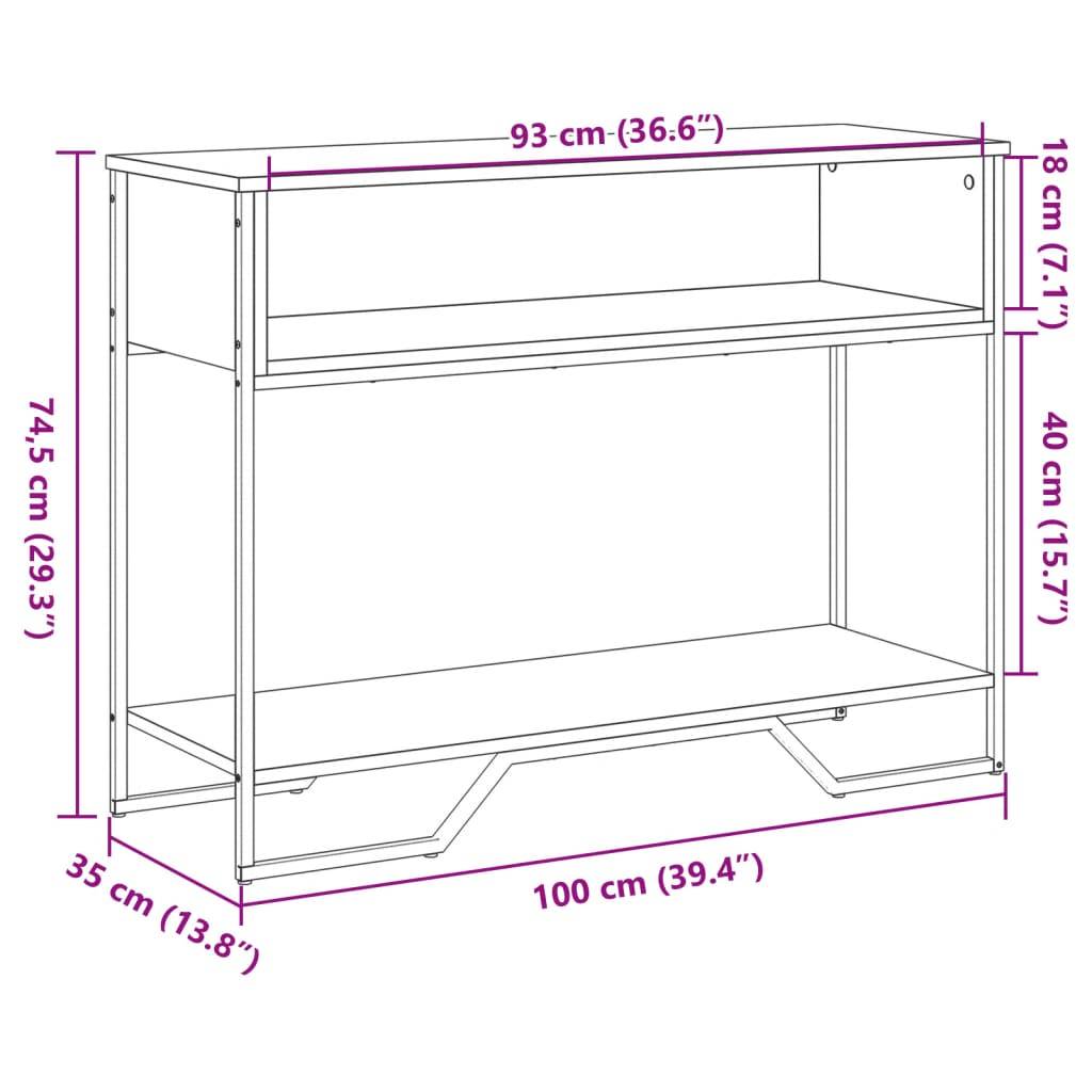 vidaXL Konsolentisch Braun Eichen-Optik 100x35x74,5 cm Holzwerkstoff