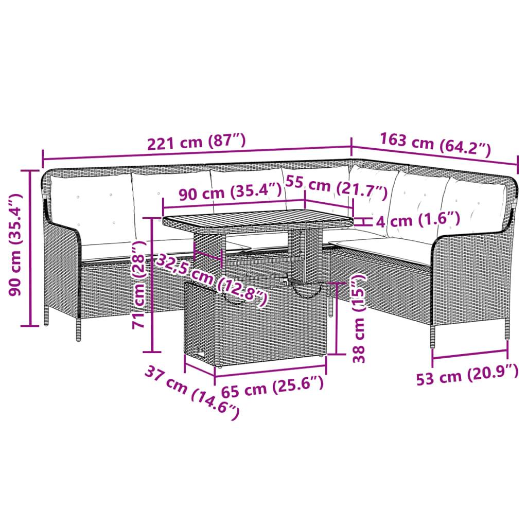 vidaXL 2-tlg. Garten-Sofagarnitur mit Auflagen Poly Rattan Grau
