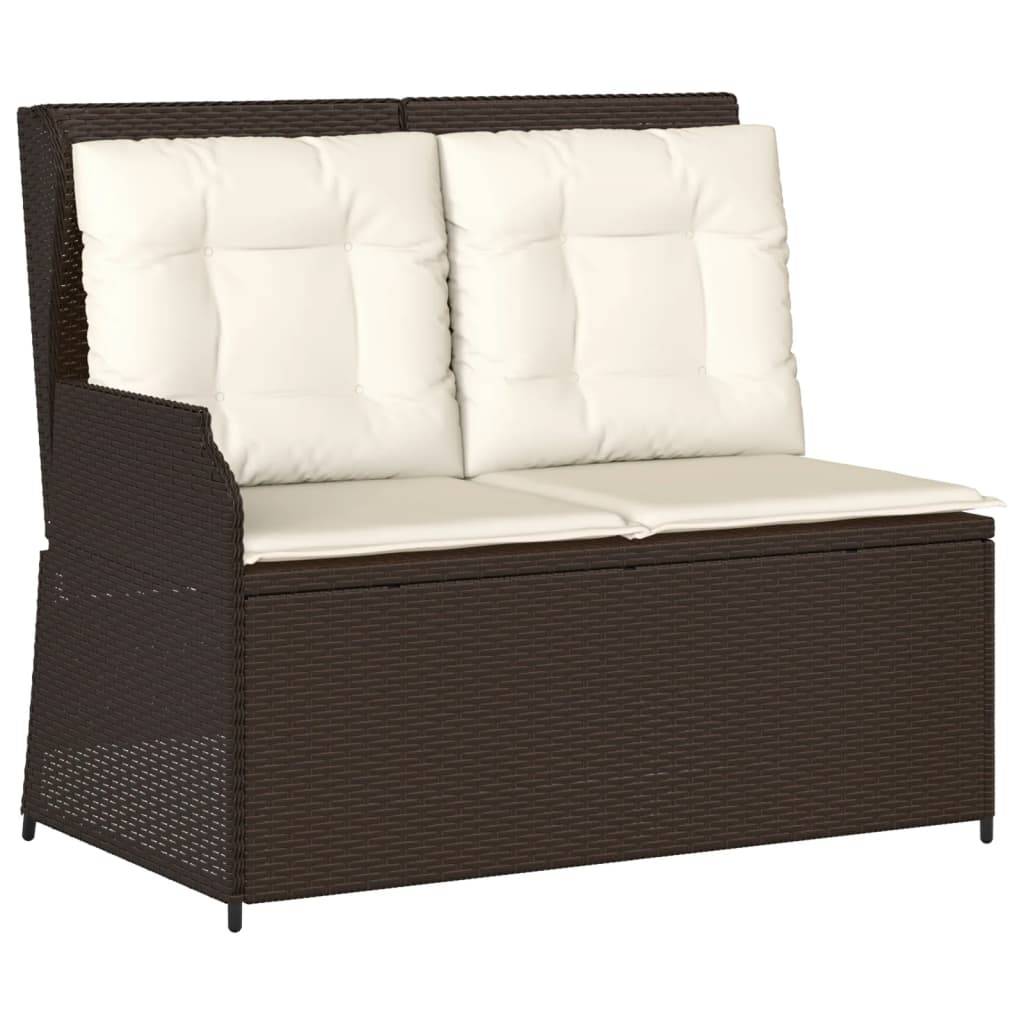 vidaXL 5-tlg. Garten-Lounge-Set mit Kissen Braun Poly Rattan