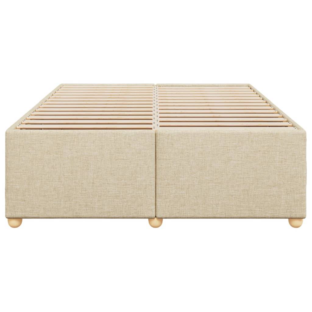 vidaXL Bettgestell ohne Matratze Creme 140x190 cm Stoff