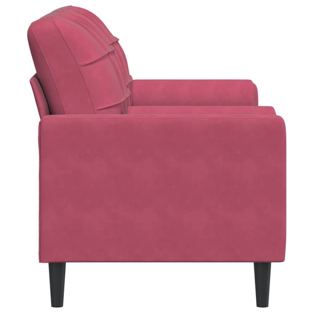 vidaXL 2-Sitzer-Sofa mit Zierkissen Weinrot 140 cm Samt