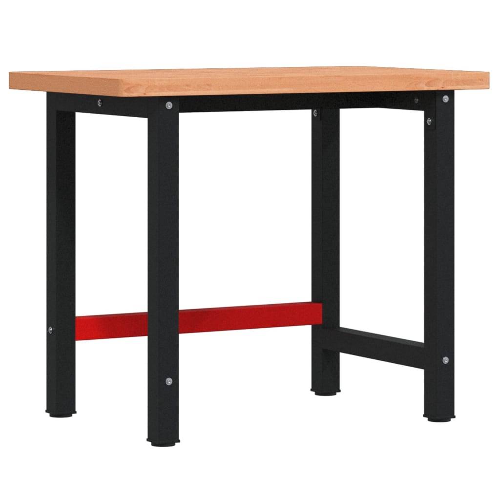 vidaXL Werkbank 100x60x83 cm Massivholz Buche Rechteckig