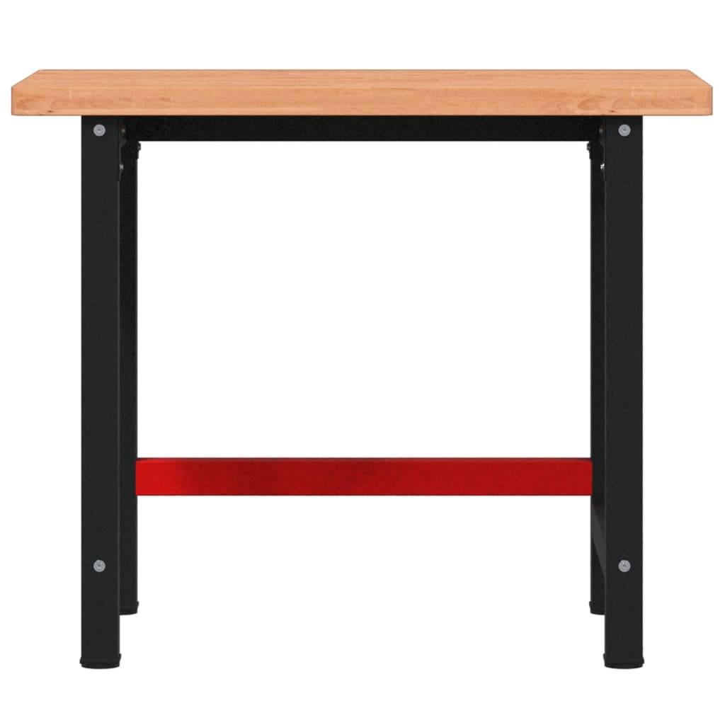 vidaXL Werkbank 100x60x83 cm Massivholz Buche Rechteckig
