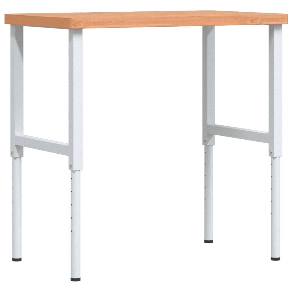 vidaXL Werkbank 100x60x(73-99,5) cm Massivholz Buche Rechteckig