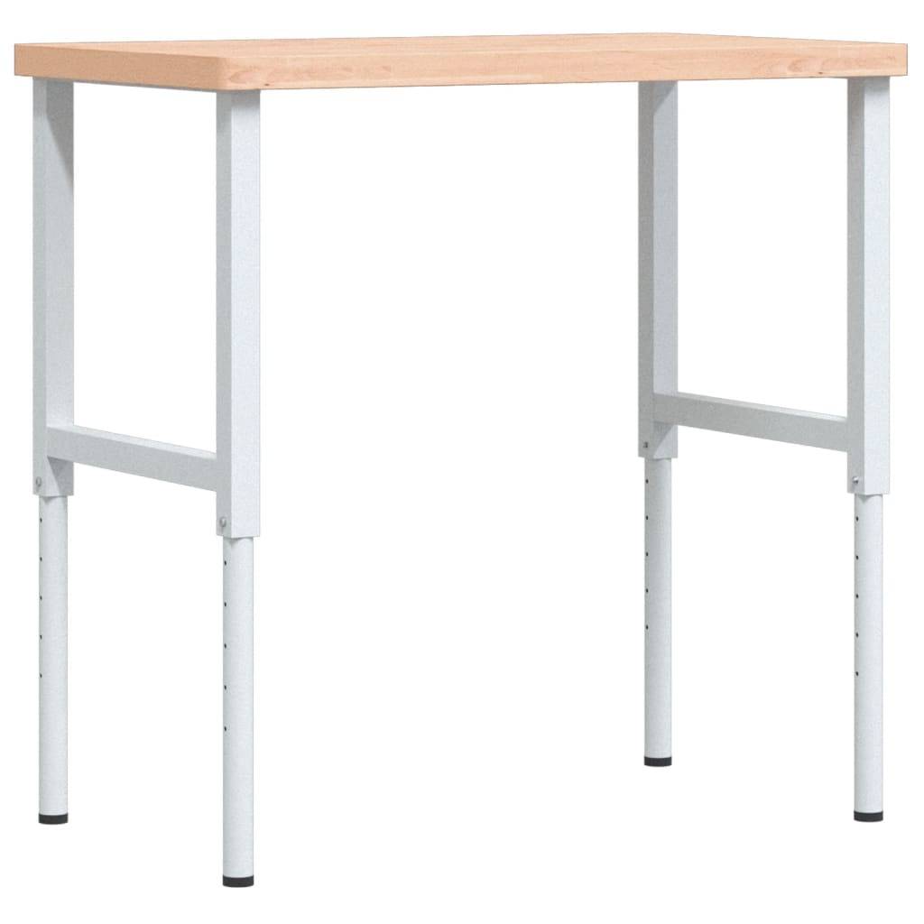 vidaXL Werkbank 100x60x(73-99,5) cm Massivholz Buche Rechteckig