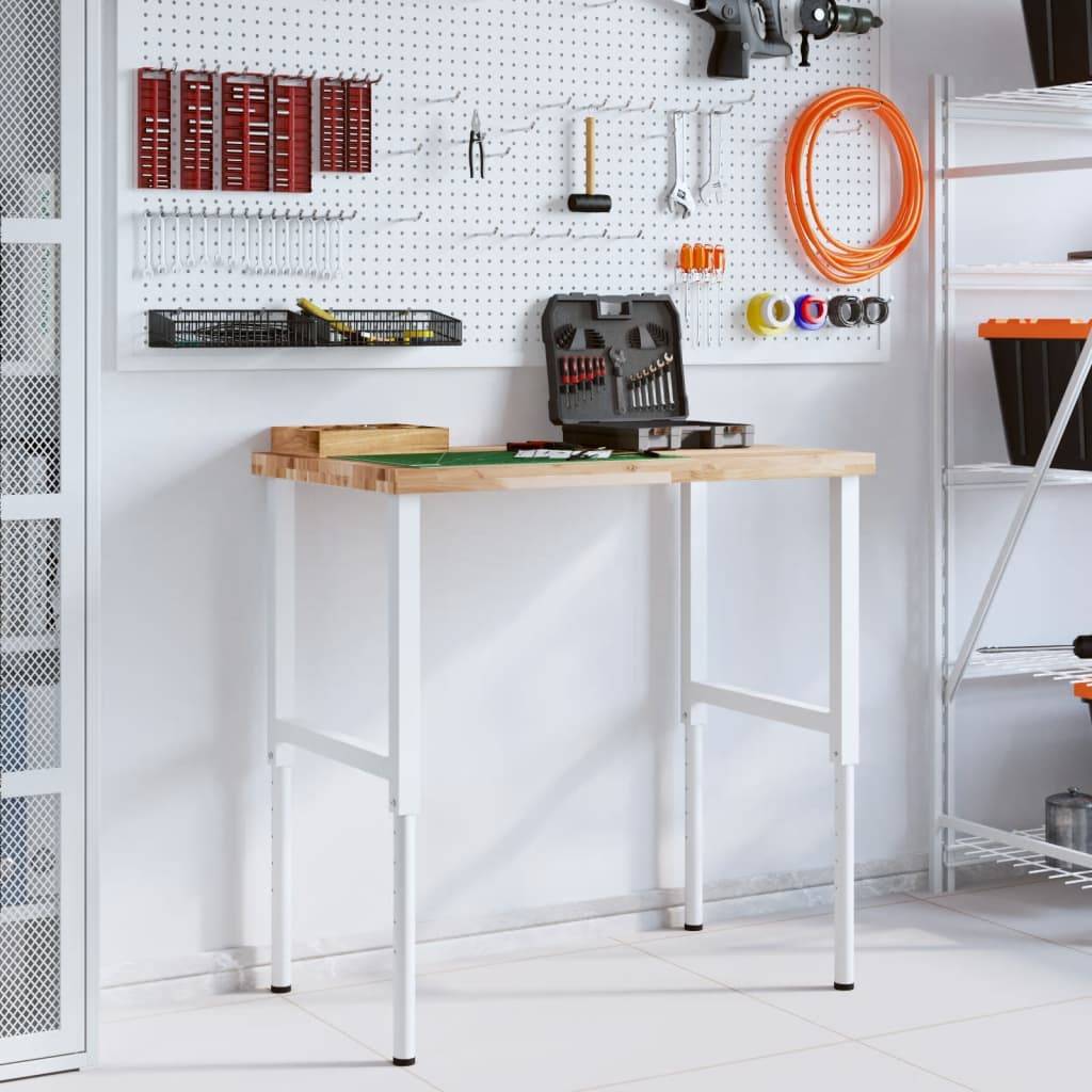 vidaXL Werkbank 100x60x(73-99,5) cm Massivholz Akazie Rechteckig