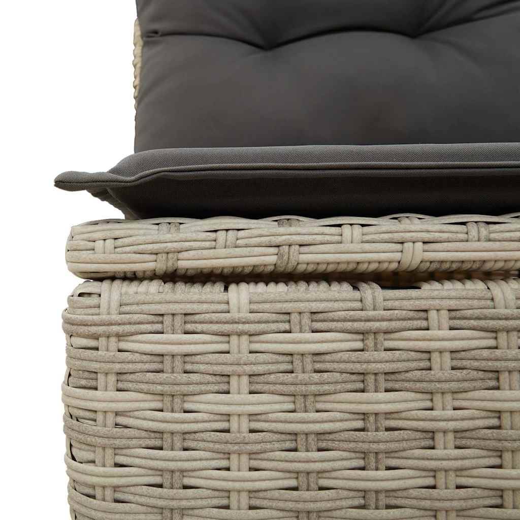 vidaXL 13-tlg. Garten-Sofagarnitur mit Kissen Hellgrau Poly Rattan