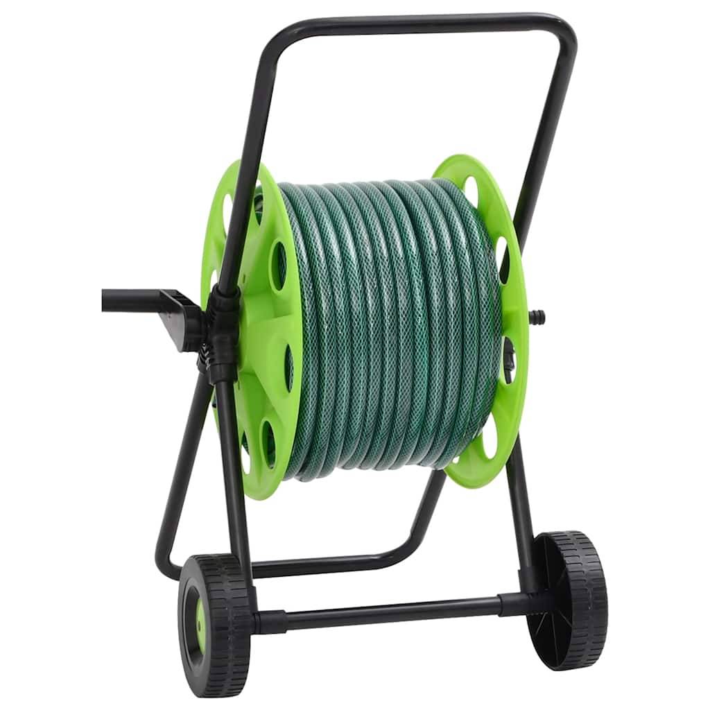 vidaXL Schlauchwagen mit Schlauchanschluss-Set 0,75" 30 m PVC Grün