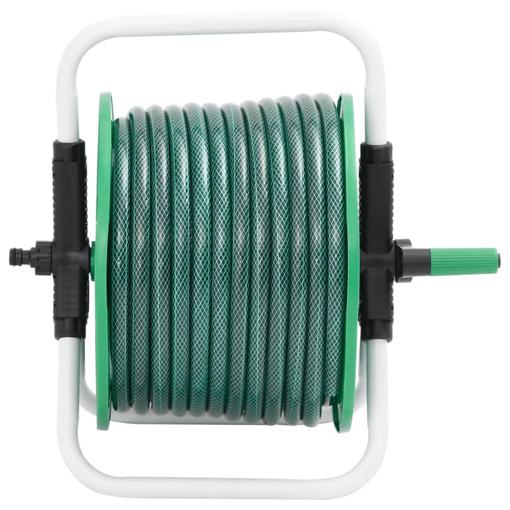 vidaXL Schlauchtrommel Freistehend Grün mit 50 m Schlauch PVC