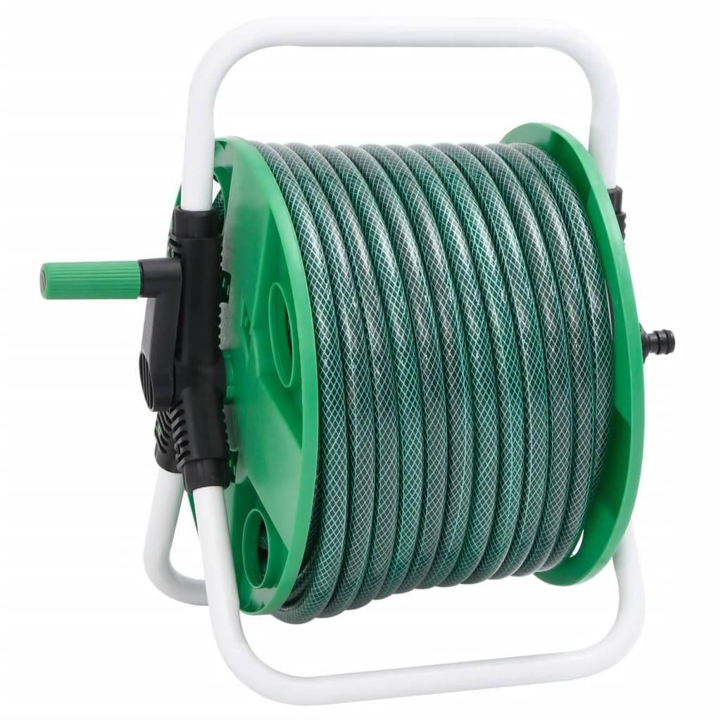 vidaXL Schlauchtrommel Freistehend mit Schlauchanschluss-Set 0,5" 30 m