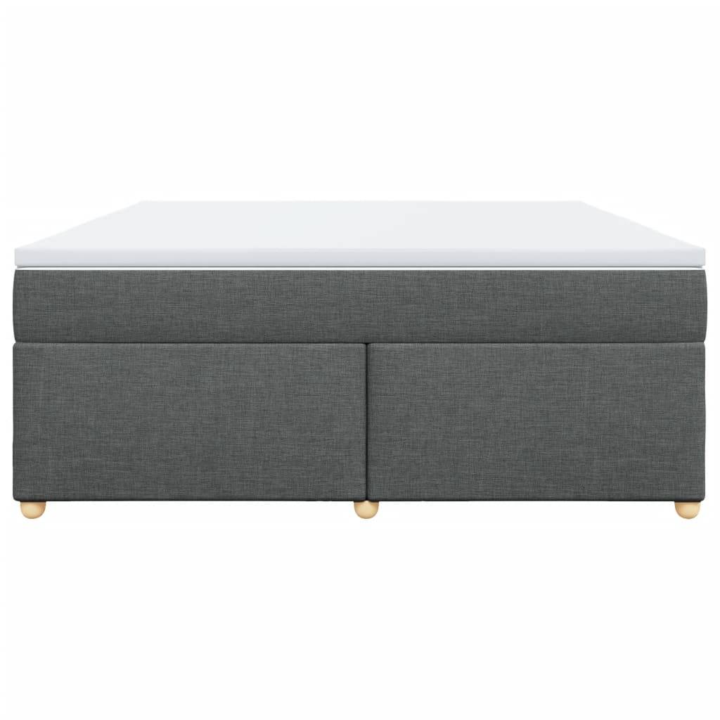 vidaXL Boxspringbett mit Matratze Dunkelgrau 180x200 cm Stoff