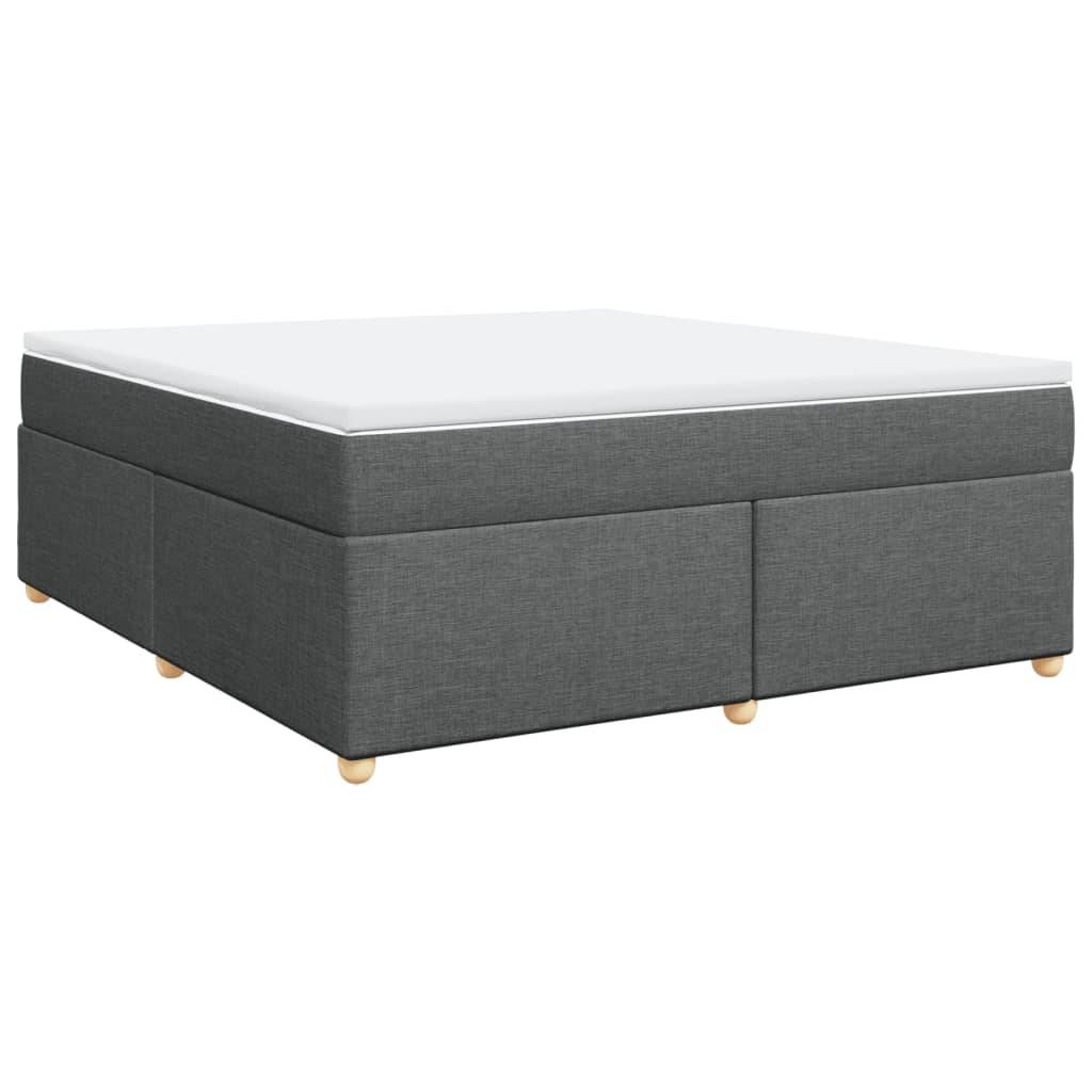 vidaXL Boxspringbett mit Matratze Dunkelgrau 180x200 cm Stoff