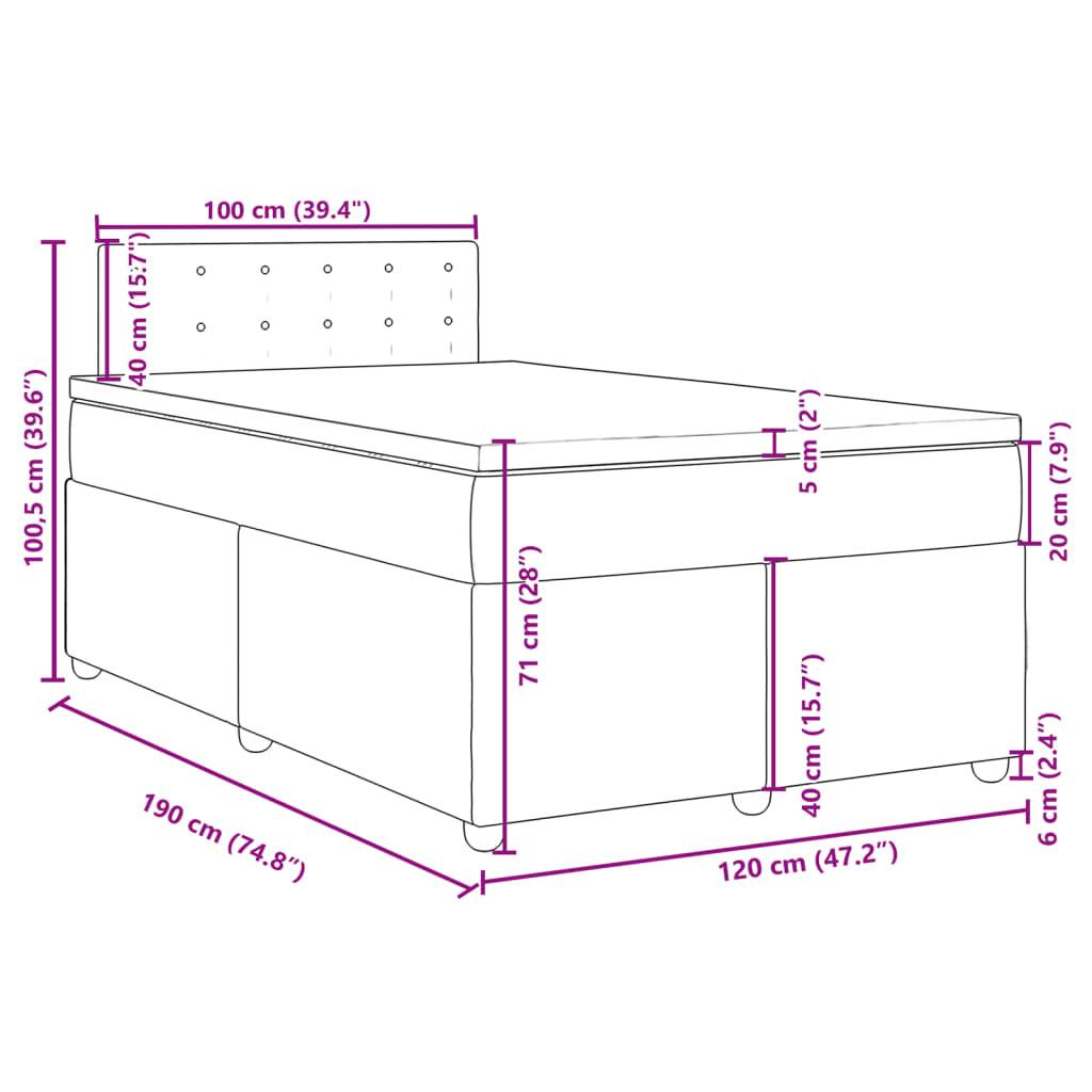 vidaXL Boxspringbett mit Matratze Schwarz 120x190 cm Stoff