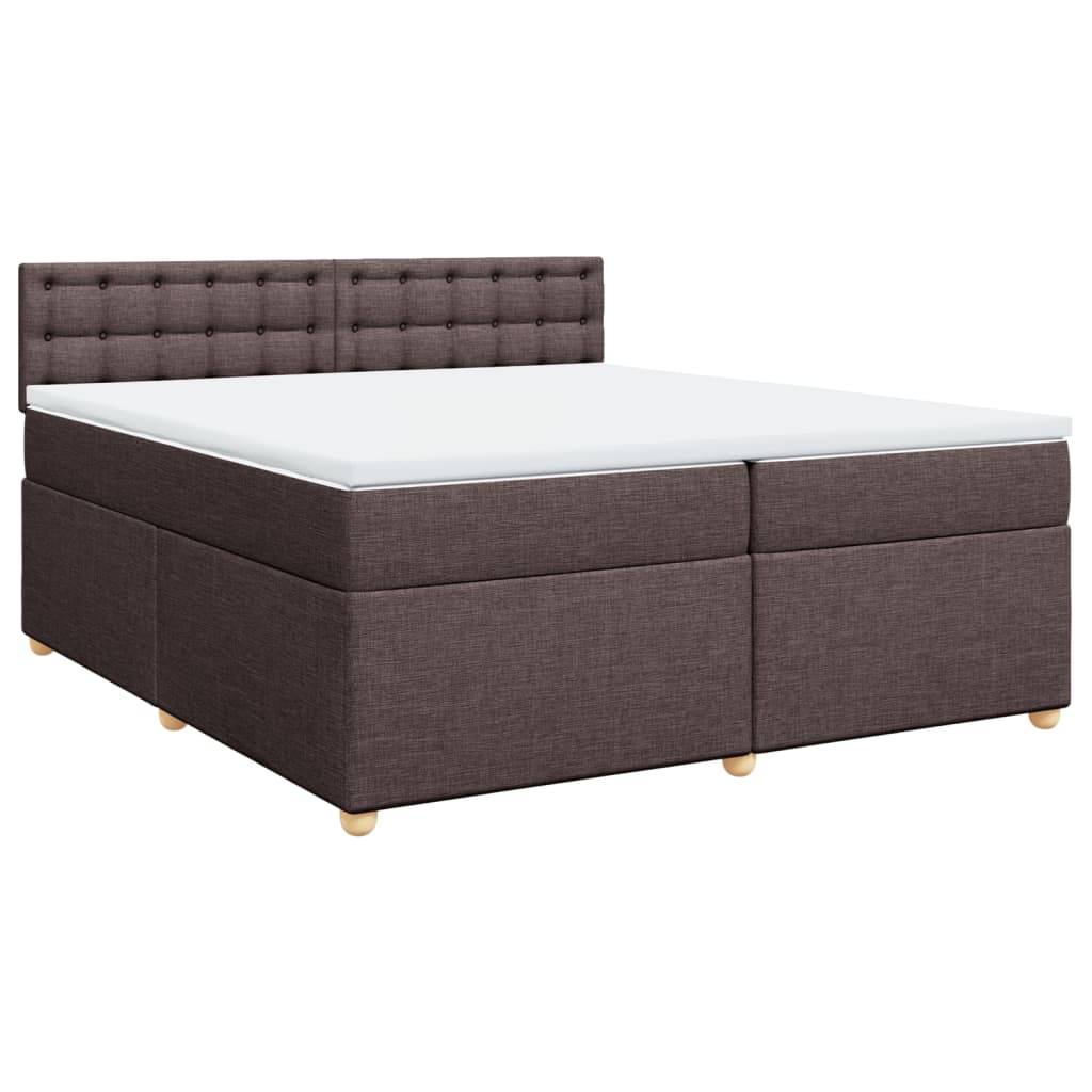 vidaXL Boxspringbett mit Matratze Dunkelbraun 200x200 cm Stoff
