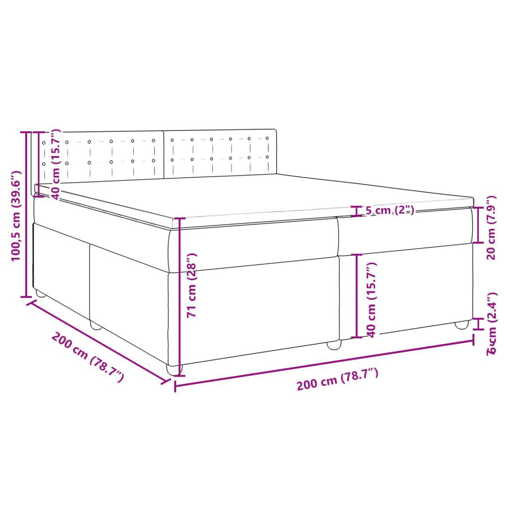 vidaXL Boxspringbett mit Matratze Dunkelgrau 200x200 cm Stoff