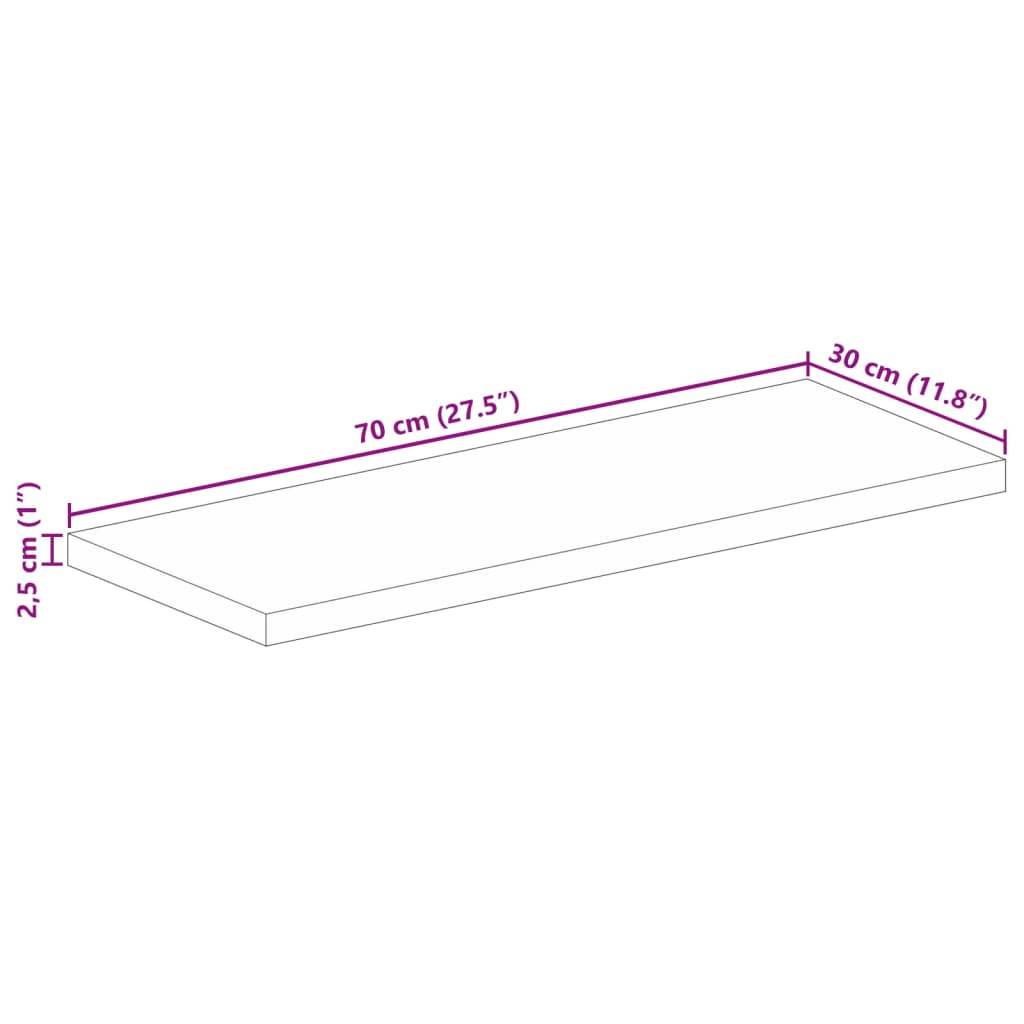 vidaXL Tischplatte 70x30x2,5 cm Rechteckig Raues Massivholz Mango