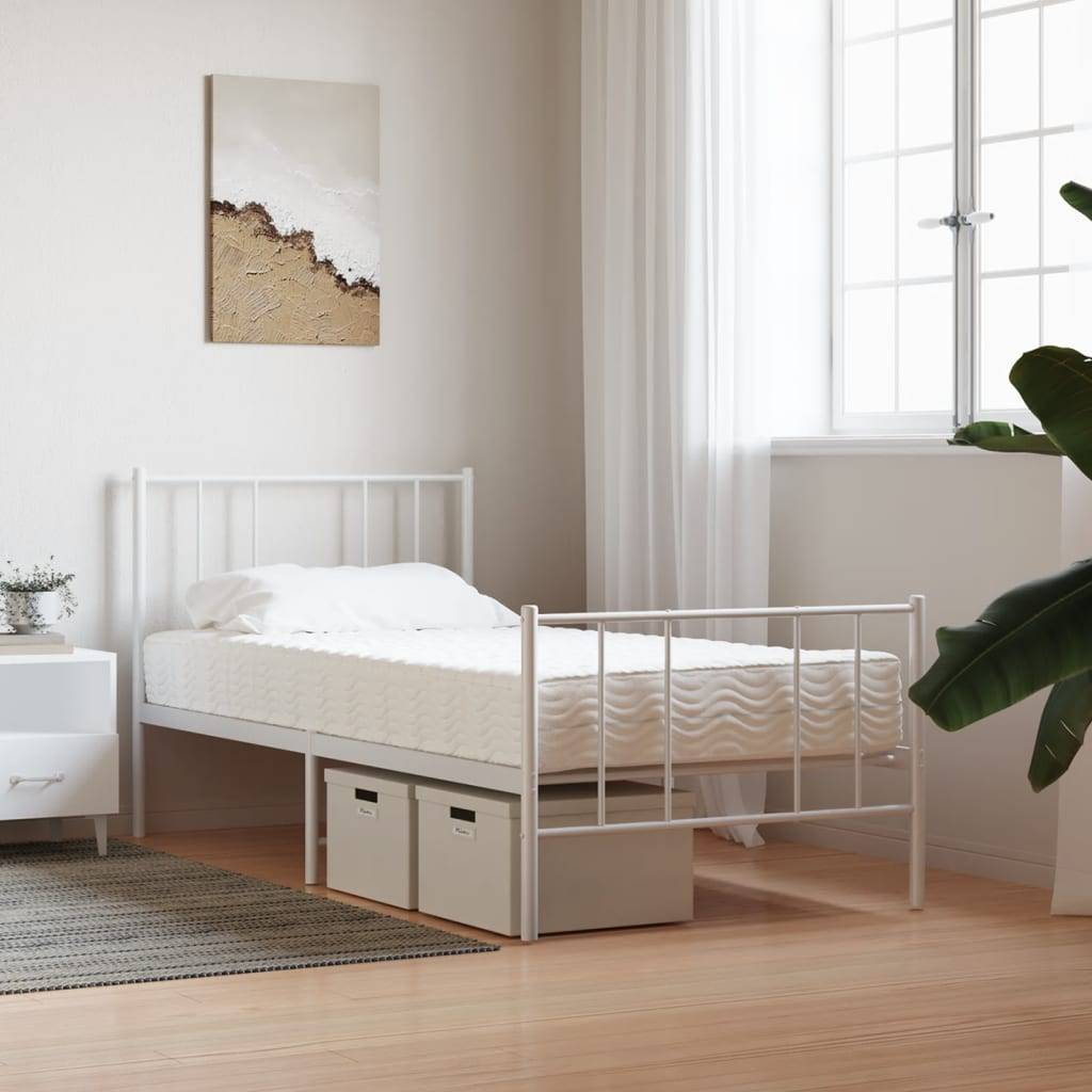 vidaXL Schaumstoffmatratze Weiß 90x220 cm Härtegrad H2 H3