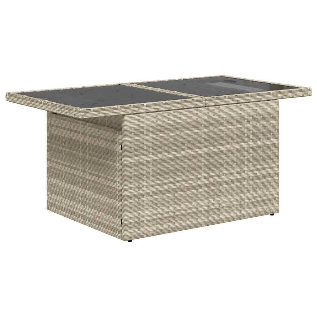 vidaXL 5-tlg. Garten-Sofagarnitur mit Kissen Hellgrau Poly Rattan