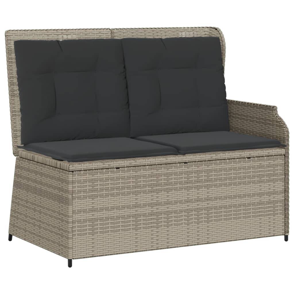 vidaXL 5-tlg. Garten-Lounge-Set mit Kissen Hellgrau Poly Rattan